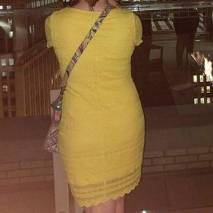 Yellow lace dress